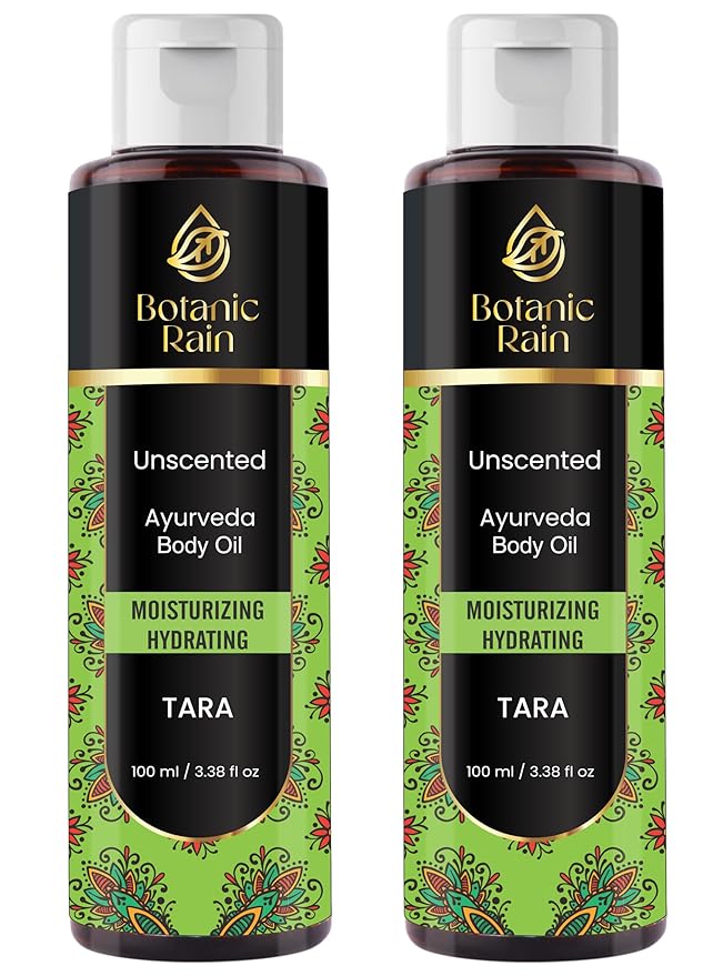 Ayurveda Unscented Body Oil, Natural, Moisturizing & Hydrating Organic Fragrance Free Body Oil For Women And Men, Ayurveda Products For Crepey Skin (Pack of 2)