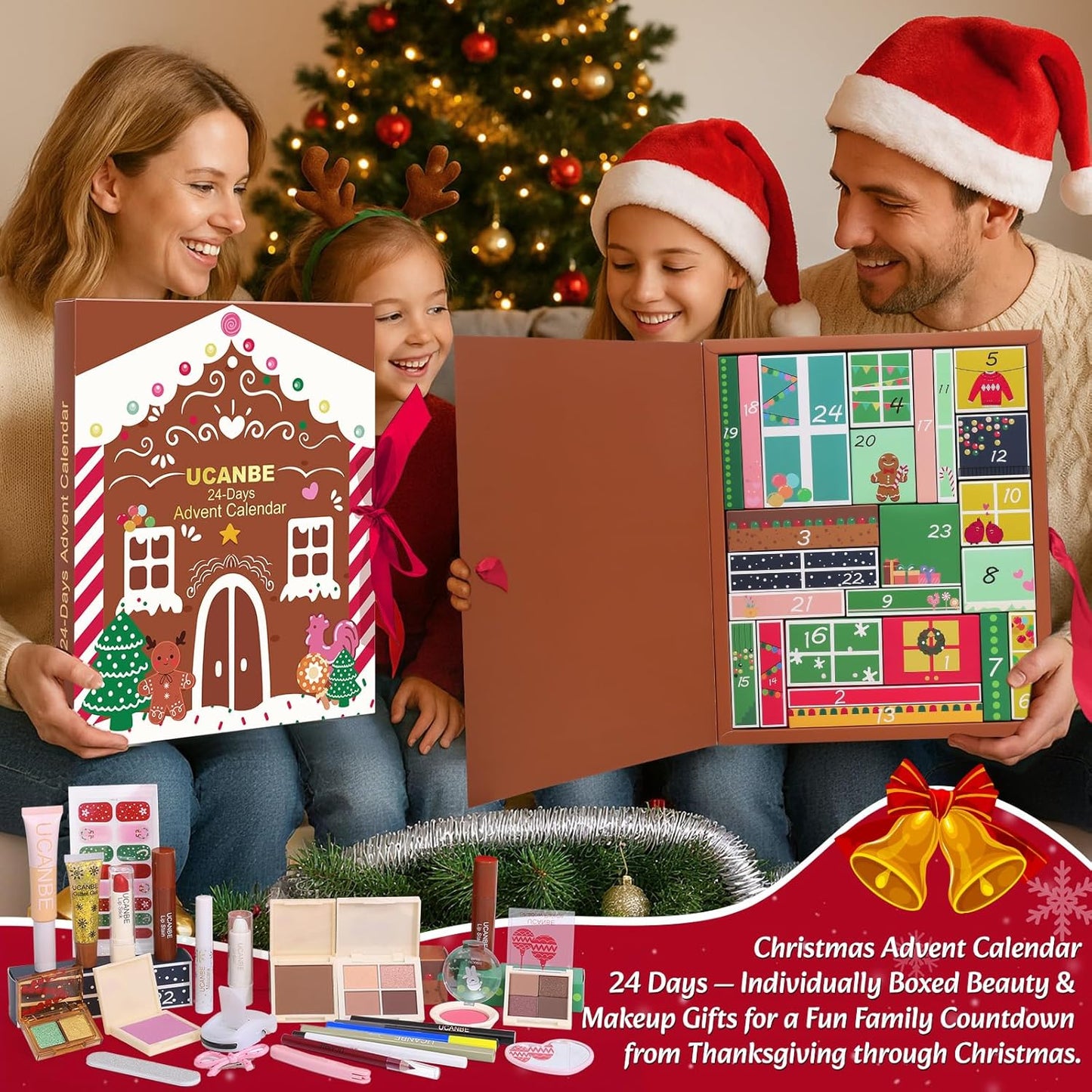 Makeup Advent Calendar 2025, 24 Days Individually Boxed Christmas Makeup Sets, 2025 Xmas Countdown Calendar Makeup & Cosmetic, Gift for Women Teens Girls