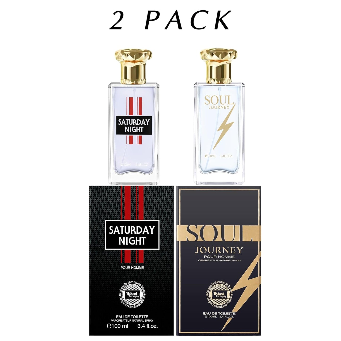 Hybrid & Company Mens 2 Pcs Saturday Night Soul Journey Eau De Perfum Vaporisateur Natural Spray