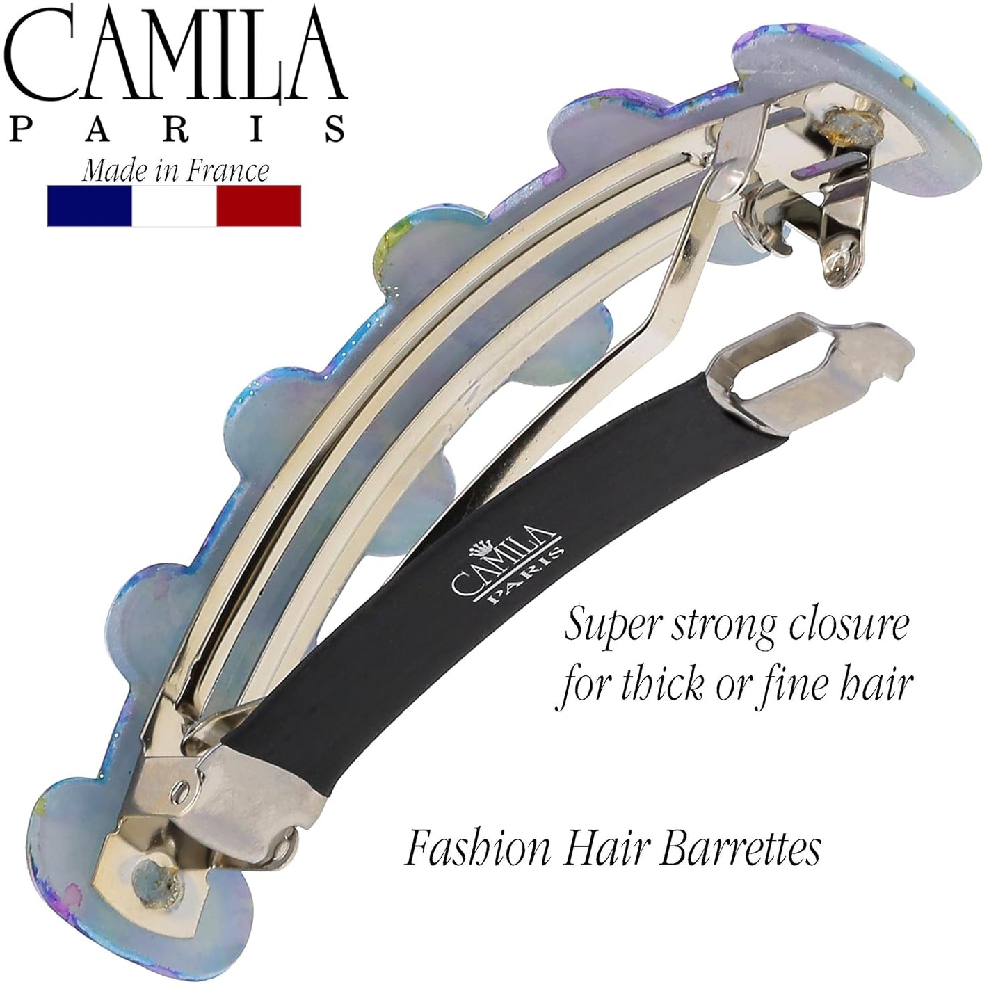 Camila Paris CP3305 French Hair Barrette Clip for Girls for Thick Curly Wavy Long Hair, Strong Hold Grip Hair Clips for Women, Automatic, No Slip Durable Styling Girls Hair Accessories, Made in France