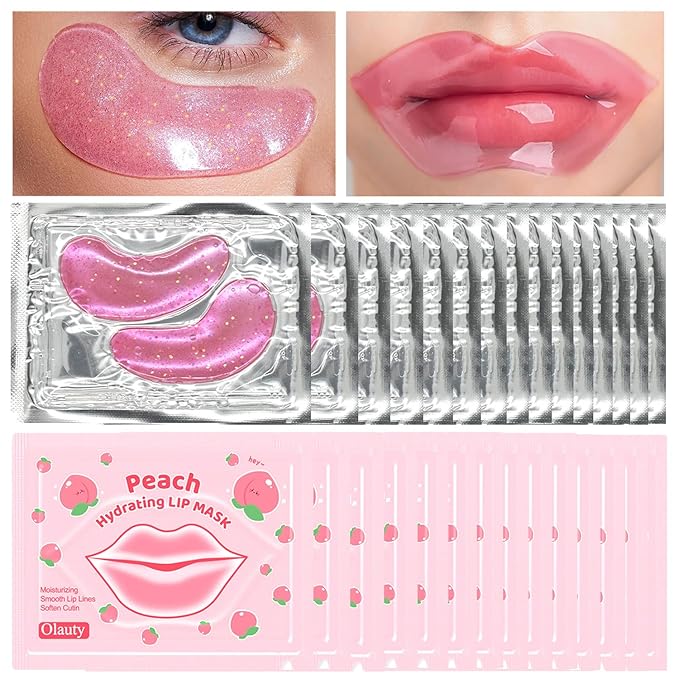 30 Pairs Lip Mask & Eye Mask,Under Eye Patches For Reducing Fine Lines & Dark Circles,Moisturizing Lip Spa Daily Labial Masks,Hydrating Adult Spa Party Favors Bridesmaid Gifts Birthday Gifts