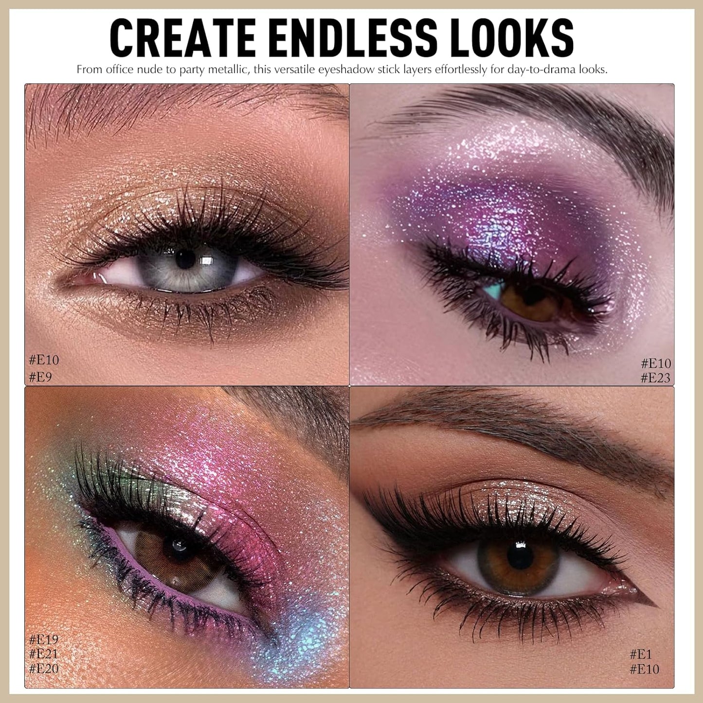 Glitter Eyeshadow Stick - Dark Green Shimmer Long Lasting Cream Eye Shadow Pencil Buildable Sparkling Face Highlighter Makeup, Lightweight Waterproof & Smudge Proof for Easy Application