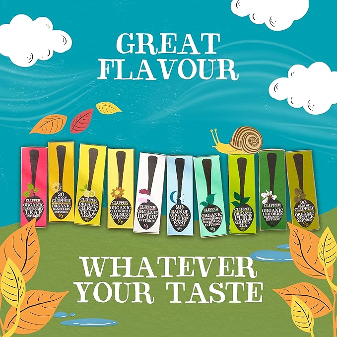 Clipper Tea Mint Herbal Teabags – Caffeine Free, USDA Organic, Great Hot or Iced – Refreshing, Natural, Fair & Delicious – 20 Tea Bags