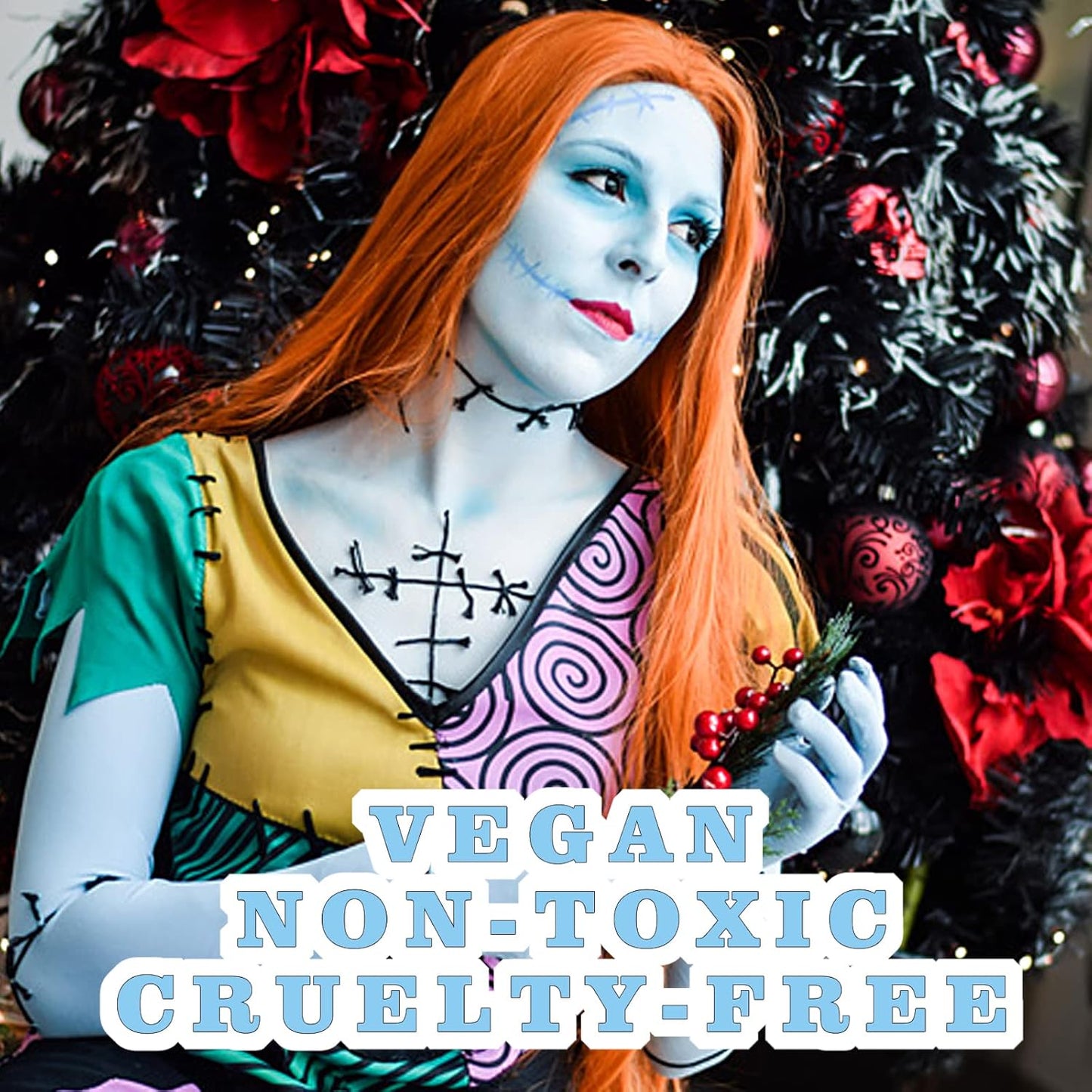 MEICOLY Light Blue Face Body Paint Stick,Pale Baby Blue Face Paint for Halloween SFX Cosplay Corpse Bride Avatar Sally Makeup,Waterproof Eye Black Stick for Baseball Softball Football Lacrosse