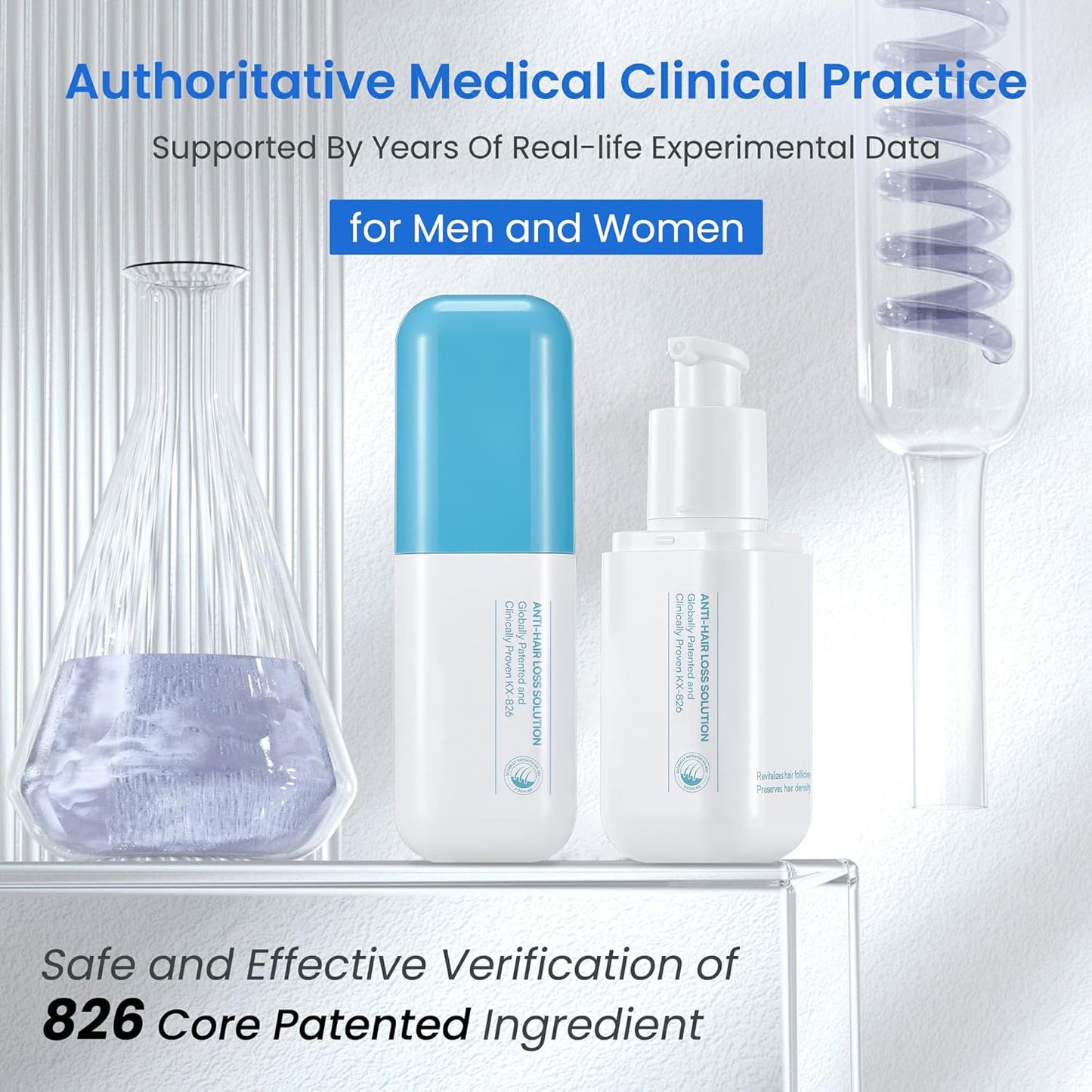 0.5% KX-826 Hair Growth Spray DHT Blocker Hair Thickening Regrowth Treatments,Oil Control Hair Loss Reduction 3-6 Months New Hair Visible,Hair Growth Products Men&Women-4 Month Supply 360ml