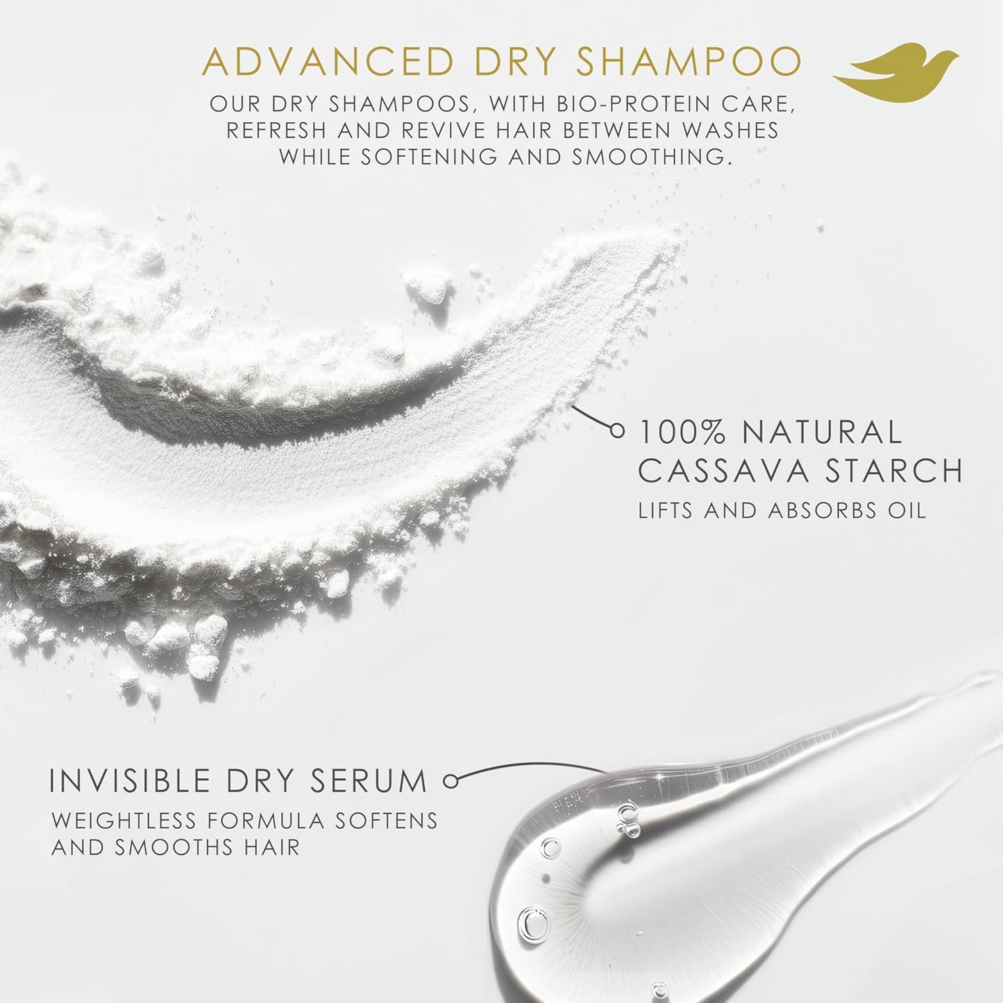 Dove Advanced Dry Shampoo Volume & Fullness Refresh & Revive Flat Hair Without Water for 2 Days of Freshness & Bounce 1.15 oz