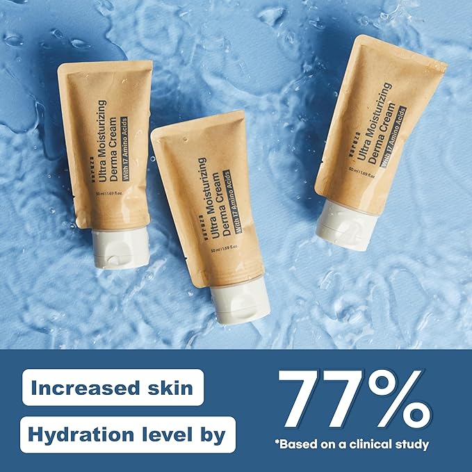 Ultra Moisturizing Derma Facial Cream – Deep Hydrating Face Moisturizer – EWG Verified Vegan Cruelty Free Korean Skin Care Product with Hyaluronic Acid, Non-Sticky Unscented Lotion, 2EA