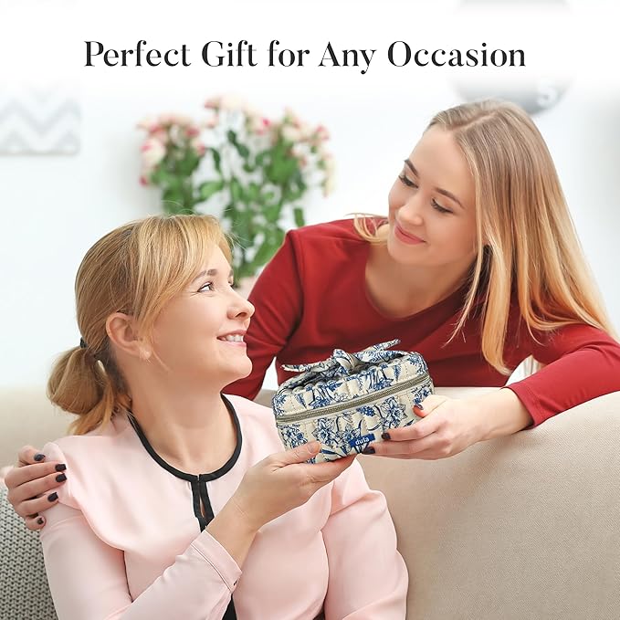 Dusa Santal Gift Set: Room Spray Santal Fragrance (2 oz), Premium Hydrating Hand Cream (2 oz), Soothing Hand Soap & Toile de Jouy Makeup Pouch – Ideal Luxurious Gift for Mothers Day