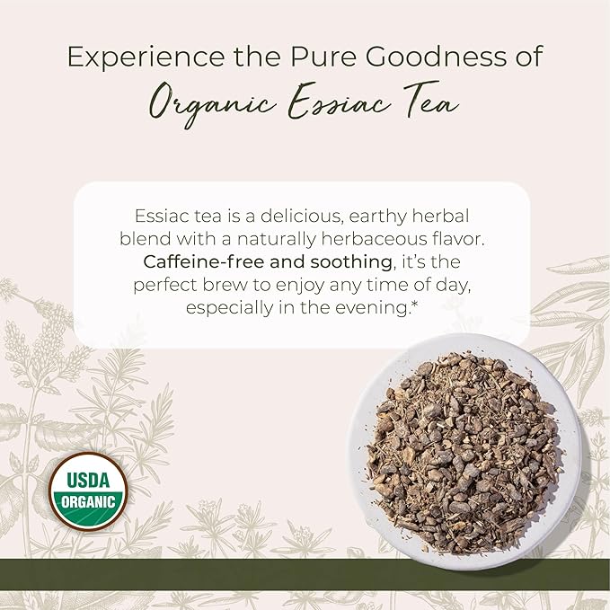 Starwest Botanicals Essiac Tea Organic - Caffeine Free Herbal Blend, Loose Leaf Burdock Root, Slippery Elm Bark, Sheep Sorrel, & Rhubarb, Certified Kosher, Non-GMO - Bulk 1 lb Bag