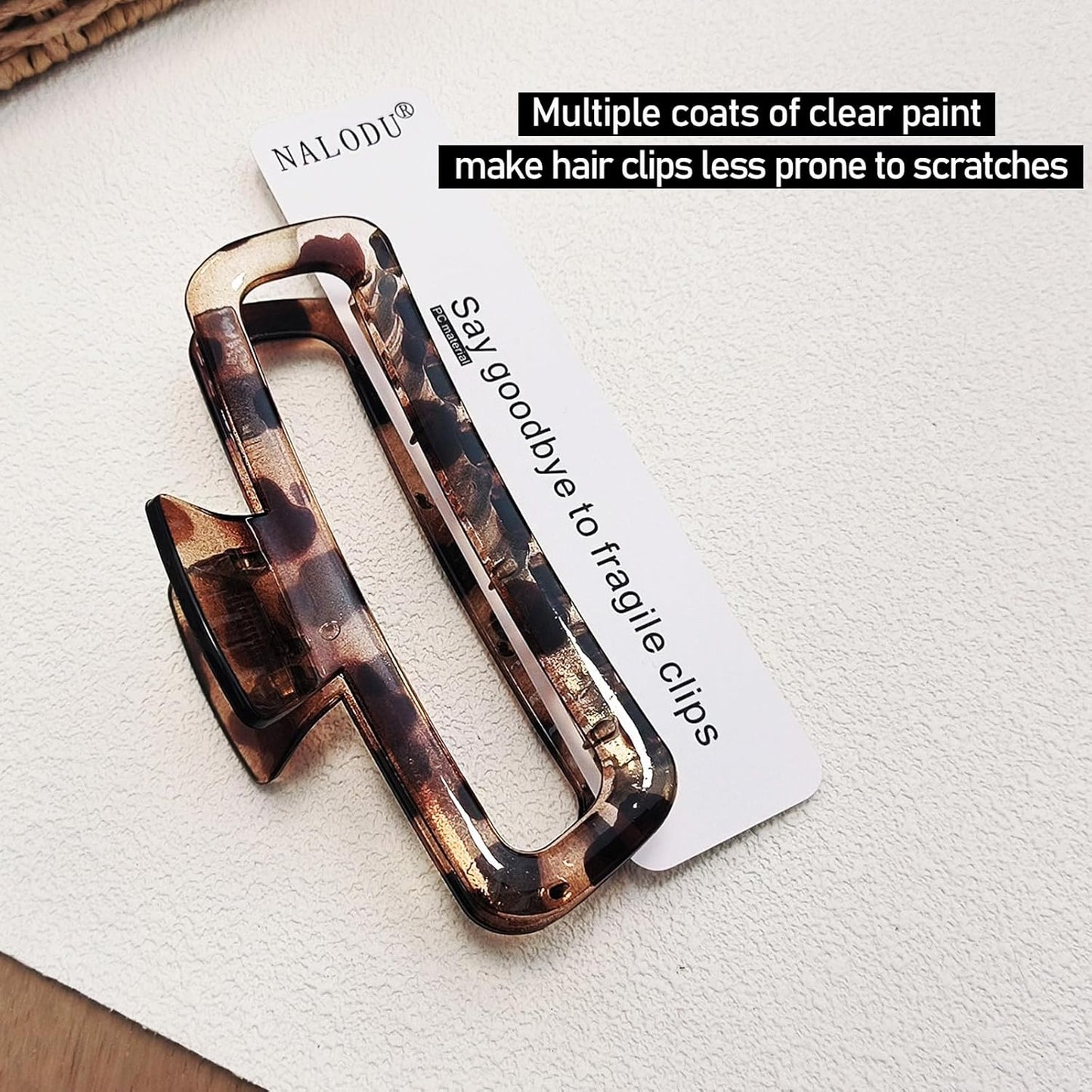 5 Inch Large Hair Claw Clips, No Slip Matte & Glossy Unbreakable Square XL Hair Clips for WomenThick Long Curly Hair, 7 Pack