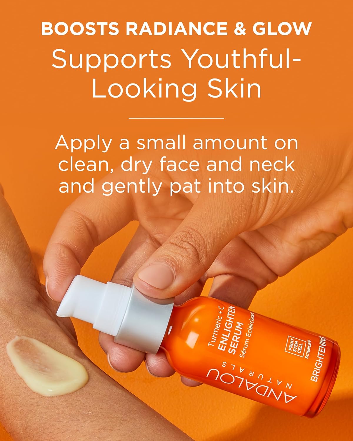 Andalou Naturals Turmeric + Vitamin C Enlighten Serum | Illuminating Face Treatment for Uneven Tone & Sun Damage | With Turmeric and Fruit Stem Cells | 1.1 fl oz