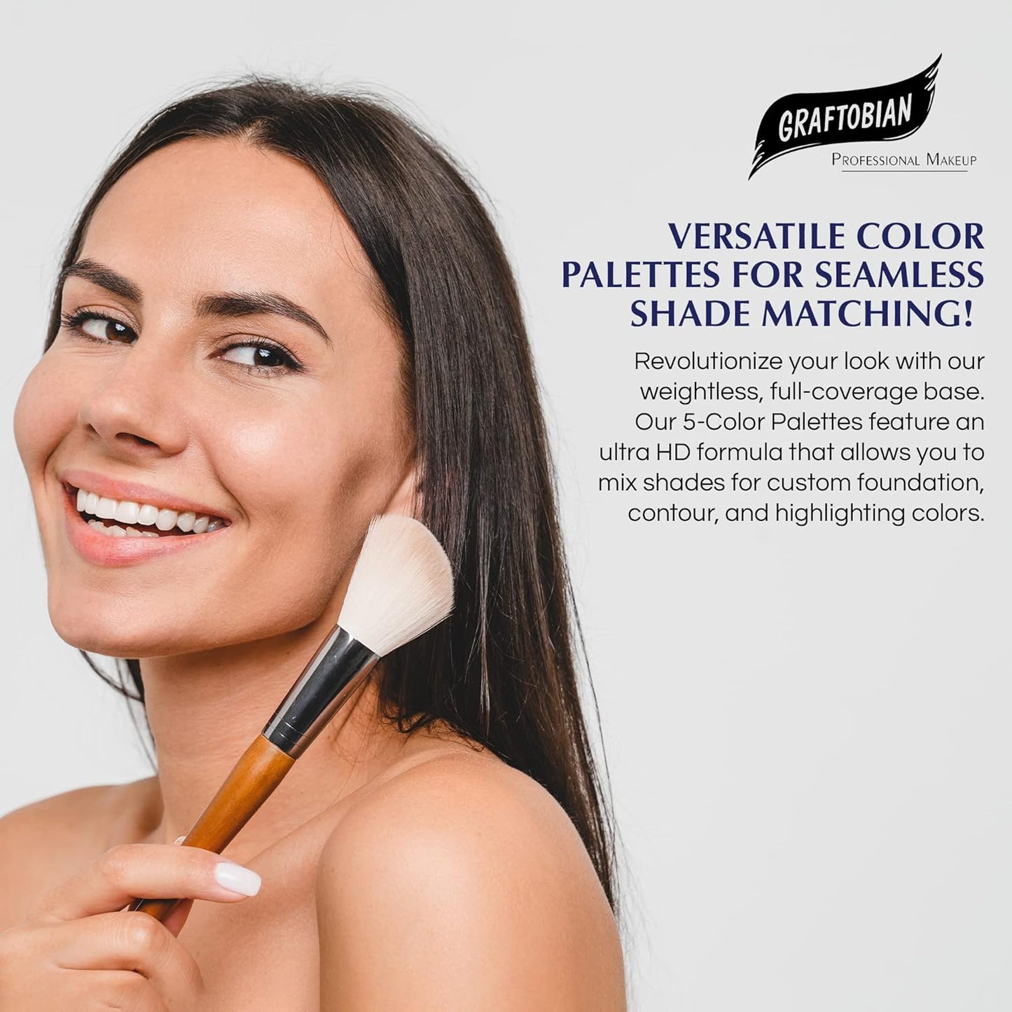 Graftobian HD Glamour Crème Foundation Palette (Ultra-Lights) - High Definition 5 Color Makeup Palette, Cream Based Foundation Concealer and Contour Palette, Full Coverage - Lightest Skin Shades