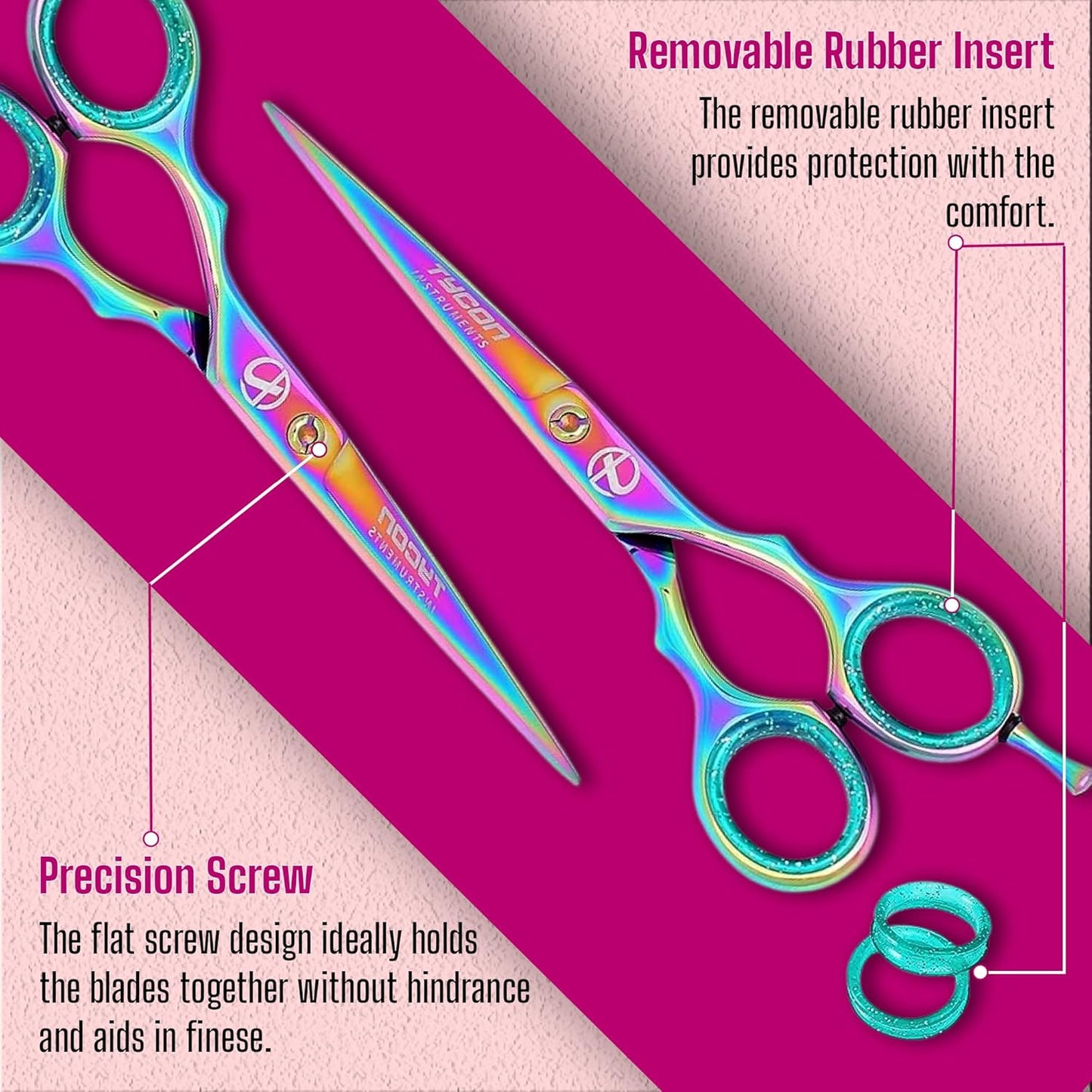 Tycon Hair Cutting Scissors Professional 6.5" – Japanese Stainless Steel, 2.7" Razor Edge Blade Barber Scissors – Ergonomic design - Precision Hair Scissors for Smooth Cutting - Salon & Personal Use