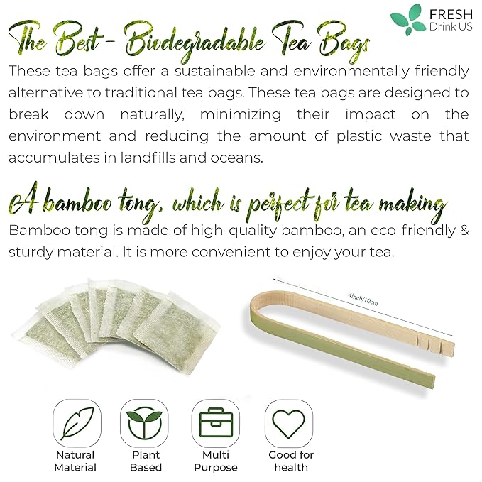 FreshDrinkUS Premium 200 Fennel Tea Bags, 100% Natural & Pure From Seeds. Herbal Tea Made With Natural Material Bags. No Sugar, No Caffeine, No Gluten, Vegan.