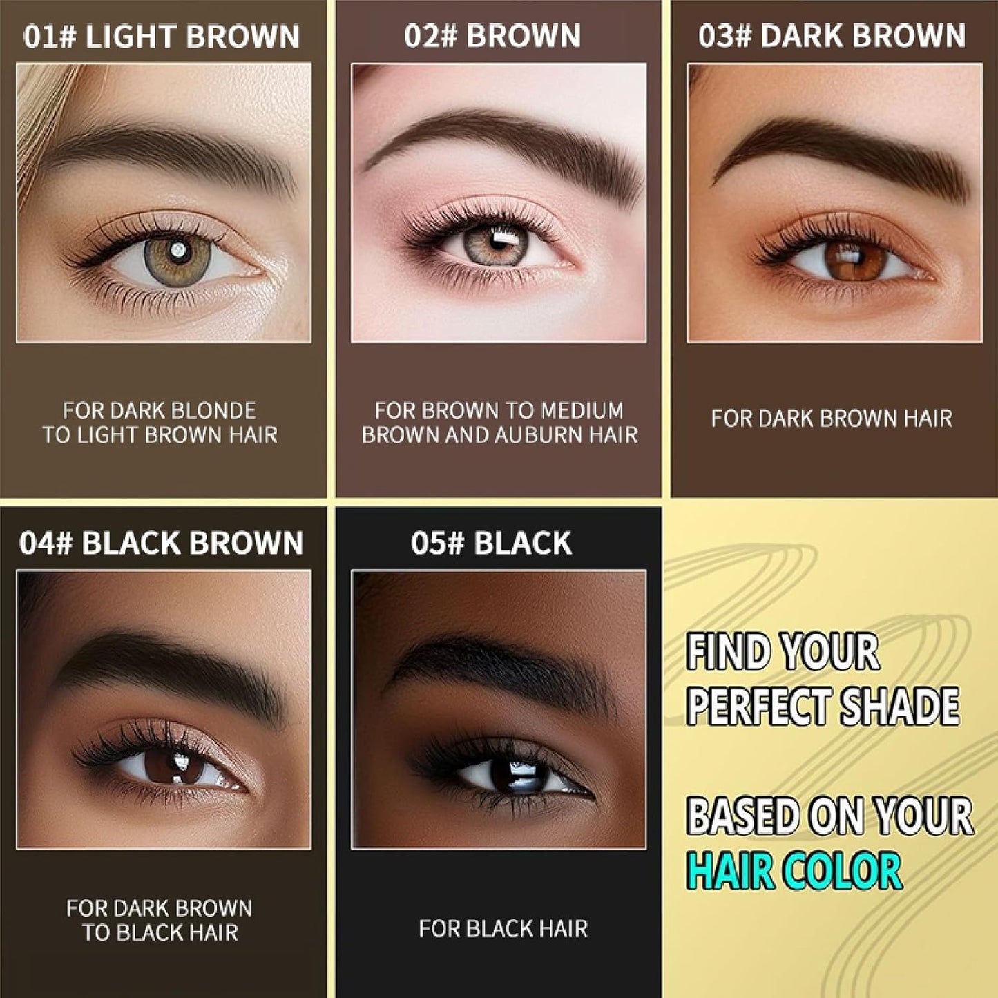 O'CHEAL Double-end Styling Eyebrow Pen and Eyebrow Gel with 3 eyebrow cards, 2-in-1 Eyebrow Pencils for Women with 4-Fork-Tip & Clear Brow Gel, Eyebrow Makeup 02#BROWN