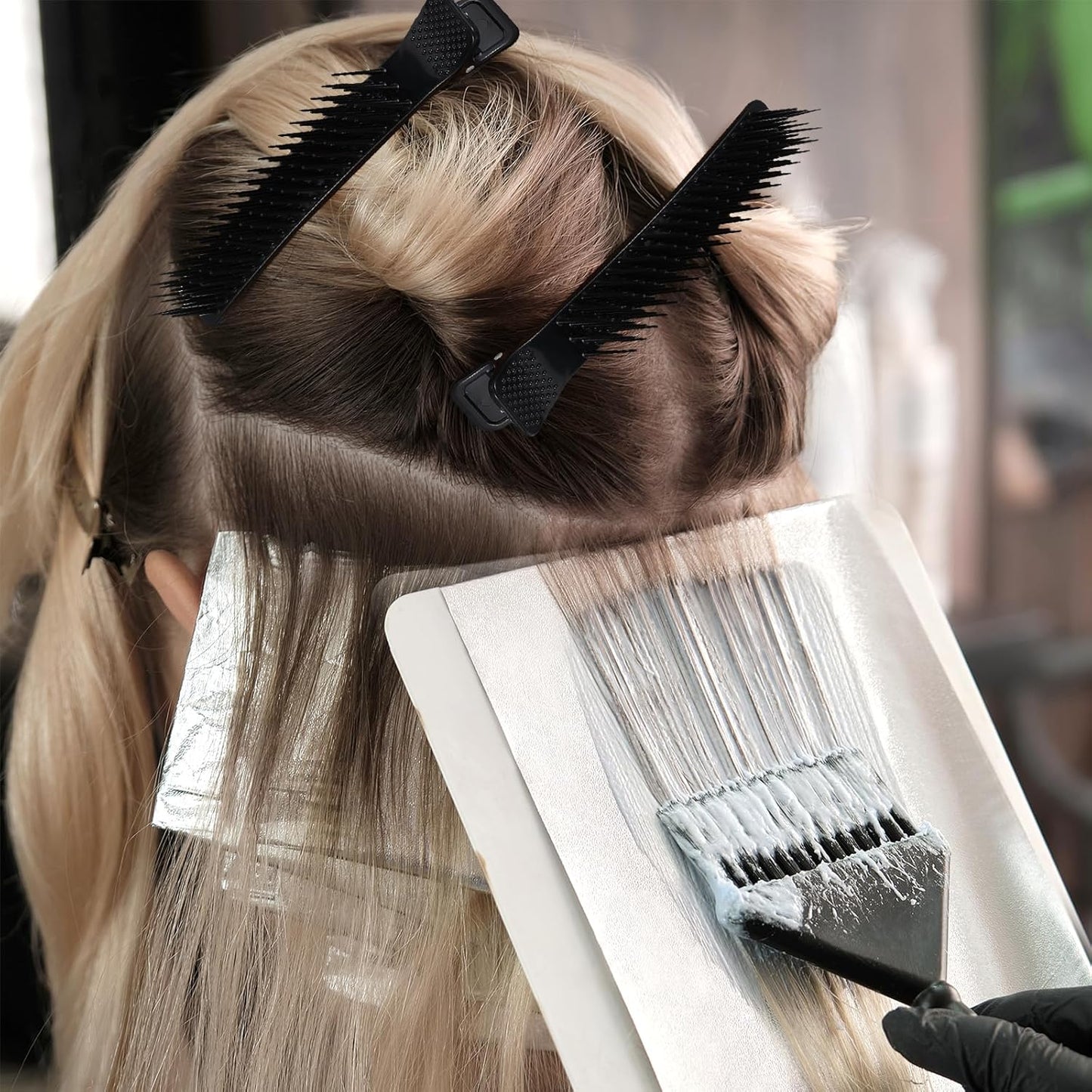 4 Pcs Grip Clips For Hair Sectioning, Hair Clips for Styling Sectioning Stylist Nonslip Grip Salon Home Cutting Coloring Foiling Placing Extensions DIY Accessories