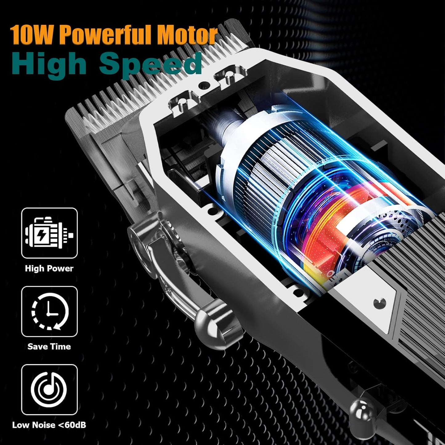 LANVIER Hair Clippers for Men, Professional 10W/7500RPM High Speed Barber Clipper for Hair Cutting and Grooming, Dual Voltage Cordless Hair Trimmer Kit with LED Display & Storage Case - Black