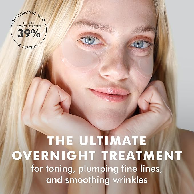 skyn ICELAND Dissolving Microneedle Under Eye Patches with 39% Hyaluronic Acid & Peptides No-Slip Eye Masks for Firming Wrinkles & Fine Lines, 5 Pairs