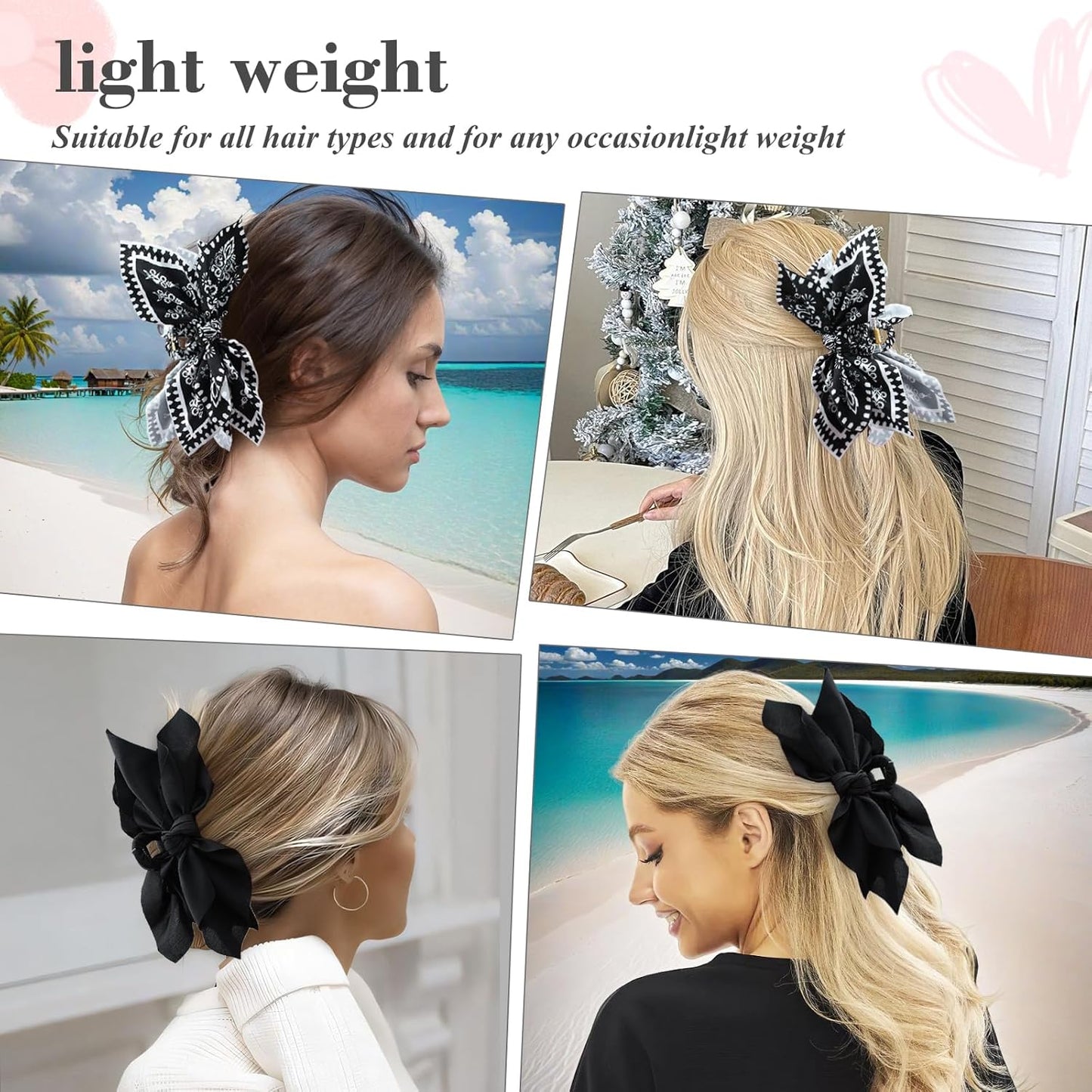 Bow Claw Clips Bow Hair Clips 2PC Big Hair Bows for Women Butterfly Styling Large Hair Clips for Thick Hair for Girls Hair Accessories for Teen