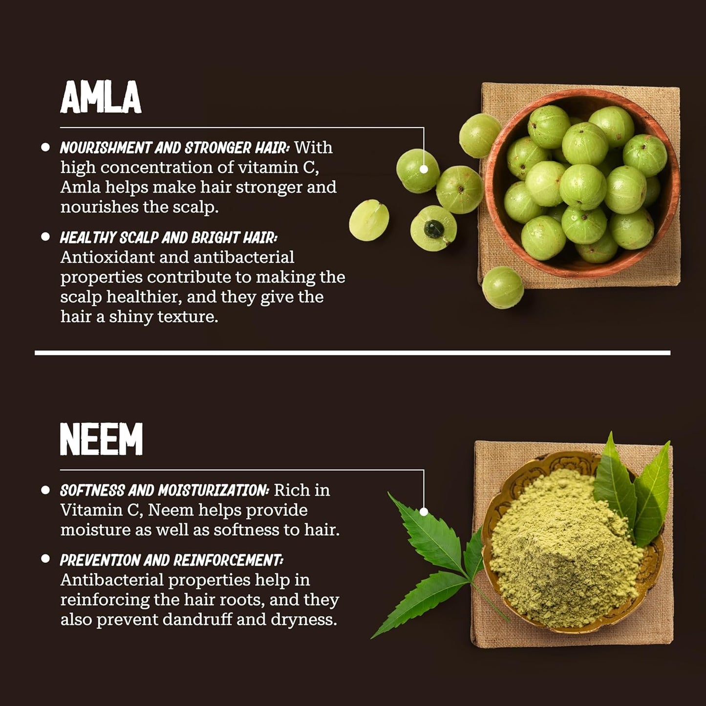 Restorative Hair Oil - Amla for Strengthening & Neem for Preventing Dryness and Dandruff - For Dry, Damaged Hair Growth - For Men & Women - 2 fl oz