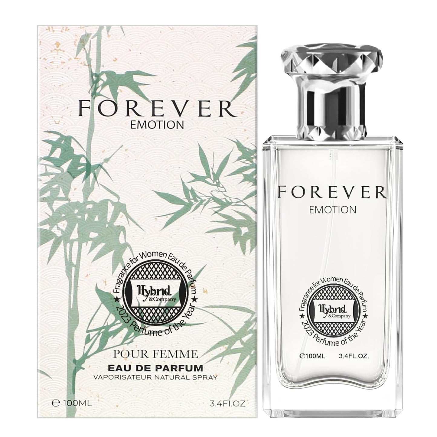 Hybrid & Company Forever Emotion Pour Femme Eau De Parfum Natural Spray Vaporisateur,3.4FL.OZ
