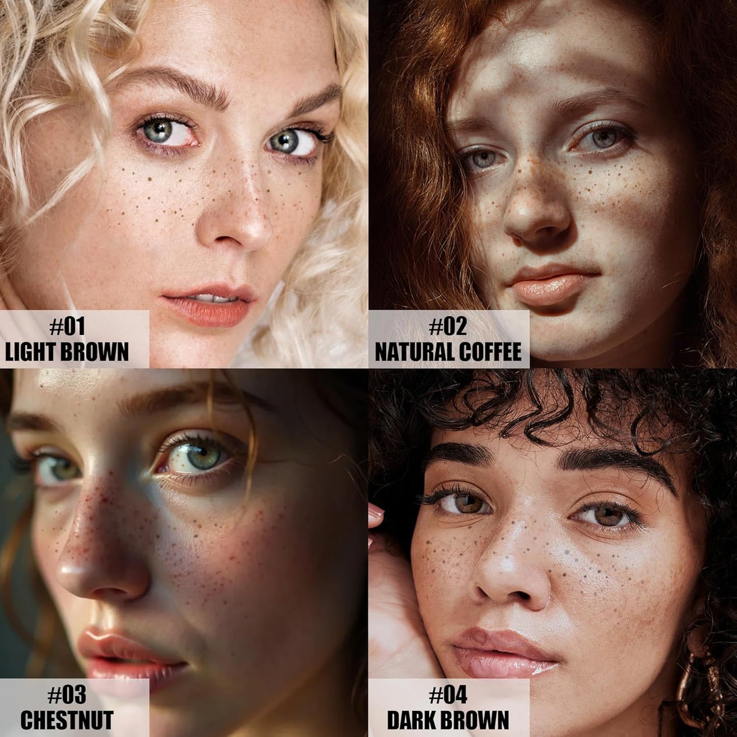 Freckle Pen, Waterproof Natural Lifelike Freckle Maker, Quick-Dry Soft Dot Faux Freckles for Effortless Sun-Kissed Makeup, Chestnut & Dark Brown (2-Pack)