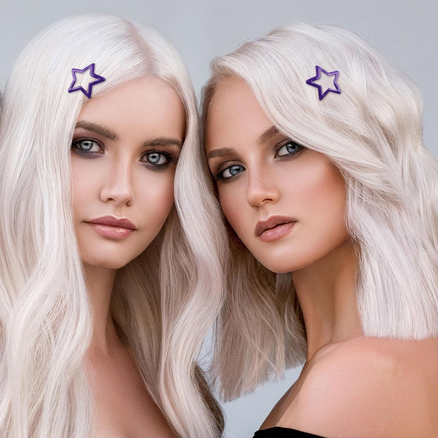 Joez Wonderful 20 Pcs Star Hair Clips, 1.18"/3cm Metal Snap Hair Clips, Cute Star Clips Hair Barrettes, Non-Slip Fashion Hair Accessories for Women (Purple)