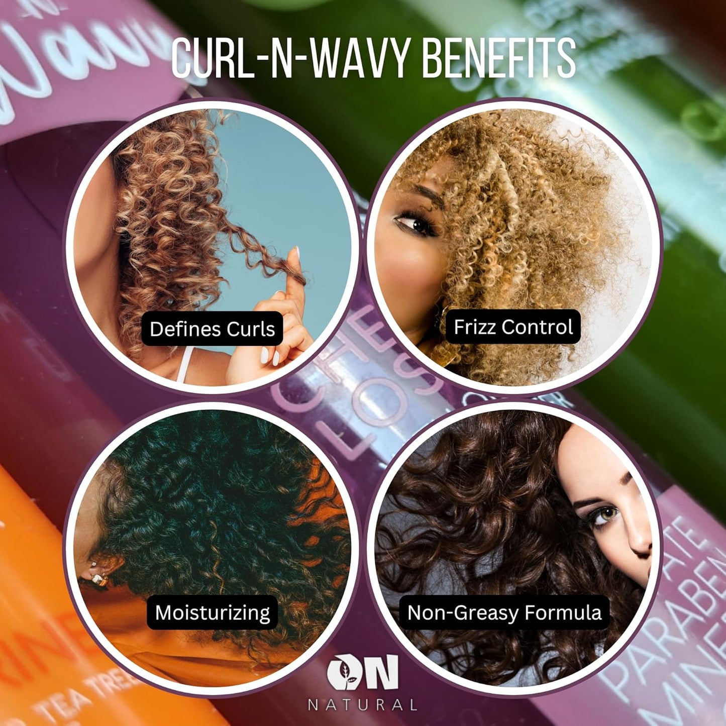 ON NATURAL - Curl n Wavy - Detangler [Cherry Blossom] 4.5oz (Pack of 1)