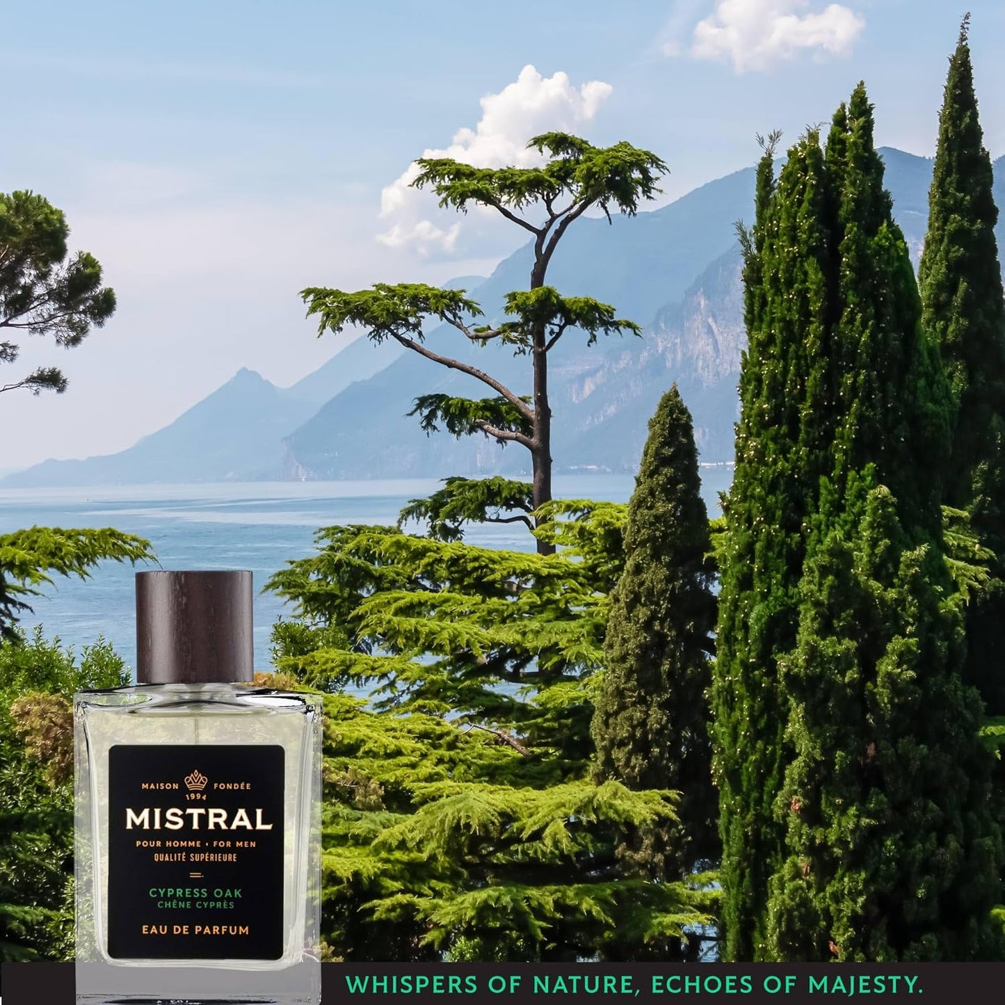 Mistral Men’s Cologne – Cypress Oak Eau de Parfum | Fresh & Woody Masculine Fragrance with Green Apple, Sandalwood & Musk | Cruelty-Free & Long-Lasting Perfume for Men, Made in France - 3.4 Oz