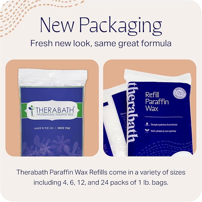 Therabath Paraffin Wax Refill - Thermotherapy - Use to Relieve Arthritis Discomfort, Stiff Muscles, & Dry Skin - For Hands, Feet, Body - Deeply Hydrates & Protects - Made in USA, 6 lb. PeachE