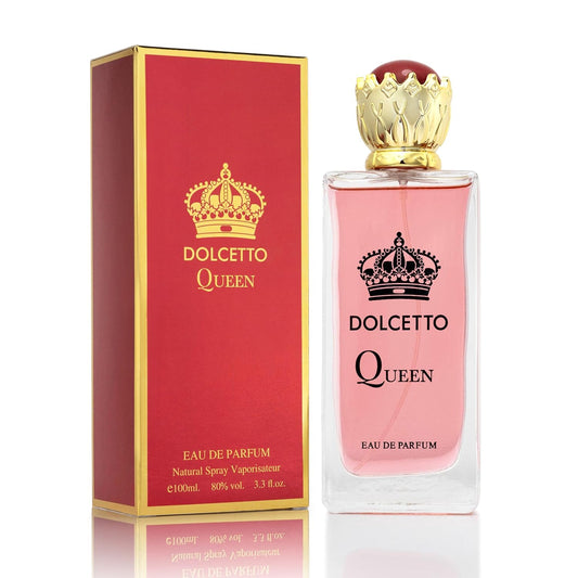 Dolcetto Queen for Women - Floral Fruity Fragrance - Top Notes of Apple, Water Lily & Osmanthus Combined with Lotus, Jasmine & Honeysuckle - Base Scents of Cashmere Wood & Iris - Elegant 100ml Bottle