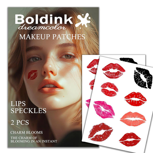 2pcs Makeup Stickers, Waterproof Face Lips Temporary Tattoo Stickers, Masquerade Stickers, Wedding Face Makeup Stickers for Women.