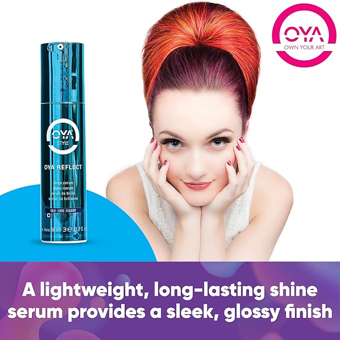 OYA REFLECT Hair Shine Serum - 50ml (1.7 Fl Oz.) - Hair Serum for Frizzy and Damaged Hair - Lightweight Hair Tamer with UV Filters - Smooth Style Serum for Curly, Dry, Damaged, or Color Treated Hair