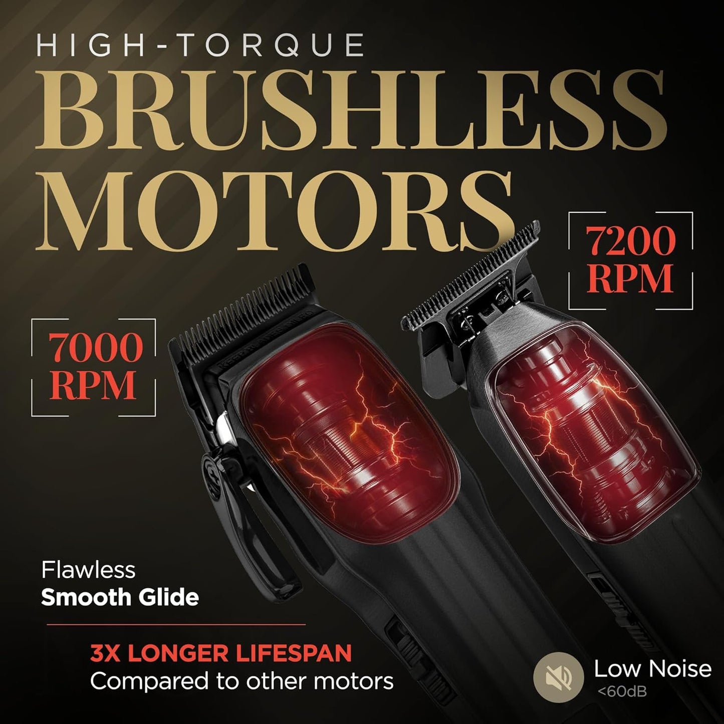 Fagaci Professional Hair Clippers for Men with Superior Precision, Brushless Motor Barber Clippers and Trimmers Set, 5X Longer Sharpness Hair Cutting Kit, Mens Haircut Cordless Clipper for Barber