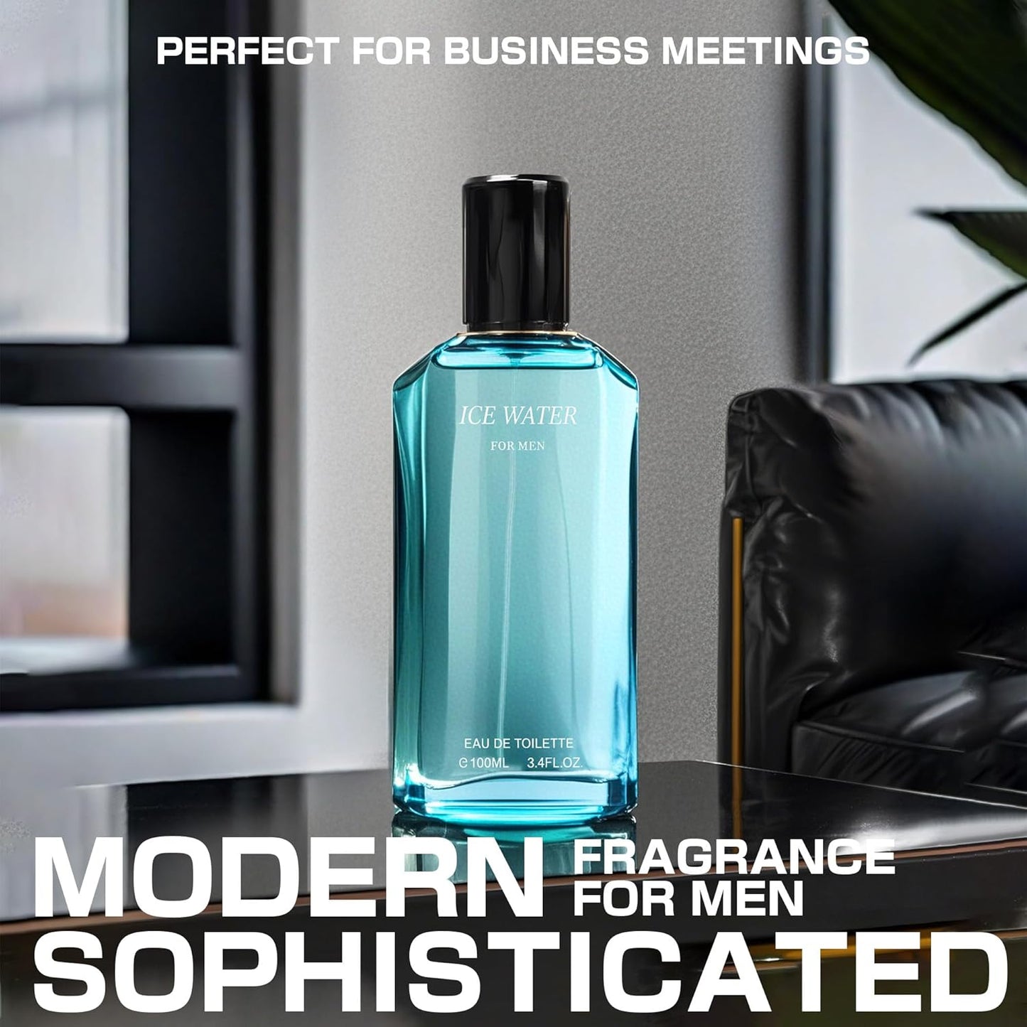 Ice Water Men Cologne 3.4 Fl Oz Eau De Toilette Spray,Notes of Coriander, Mint, Lavender & Amber – Long Lasting Perfume for Men Daily Use