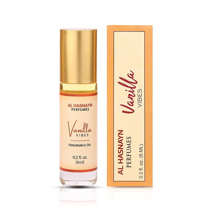 AL-HASNAYN Vanilla vibes Fragrance Oil Roll-On Perfume 6ML 0.20 fl oz |Rollerball perfume |Alcohol free| Long Lasting | Gifts for men women|
