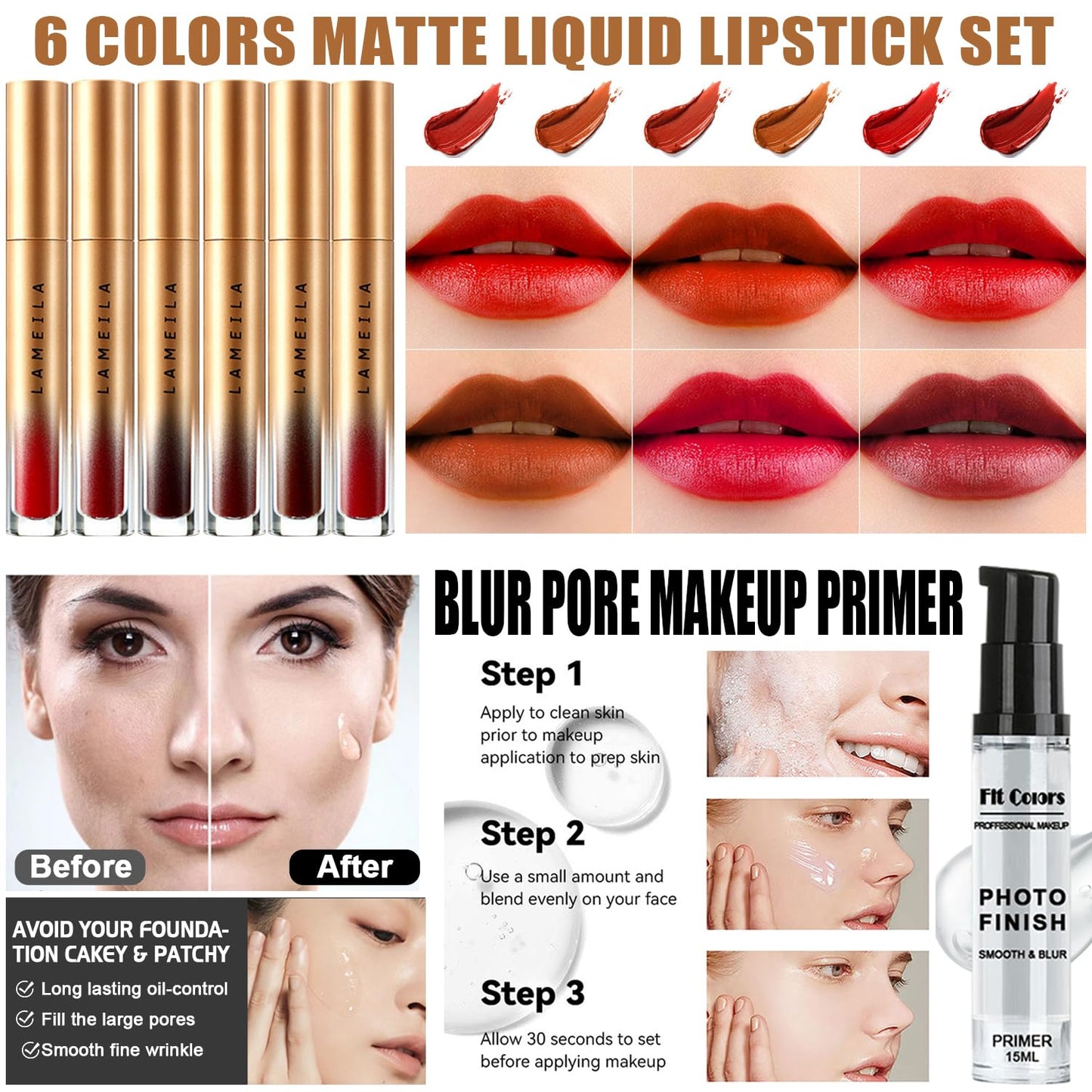 All in One Makeup Kit for Women Full Kit,Travel Make Up Gift Set for Women Teens Girls, Includes Eyeshadow,CC,Foundation,Lipstick,Mascara,Brush,Sponge,Brow Powder & Soap,Eyeliner,Primer,Contour,Bag