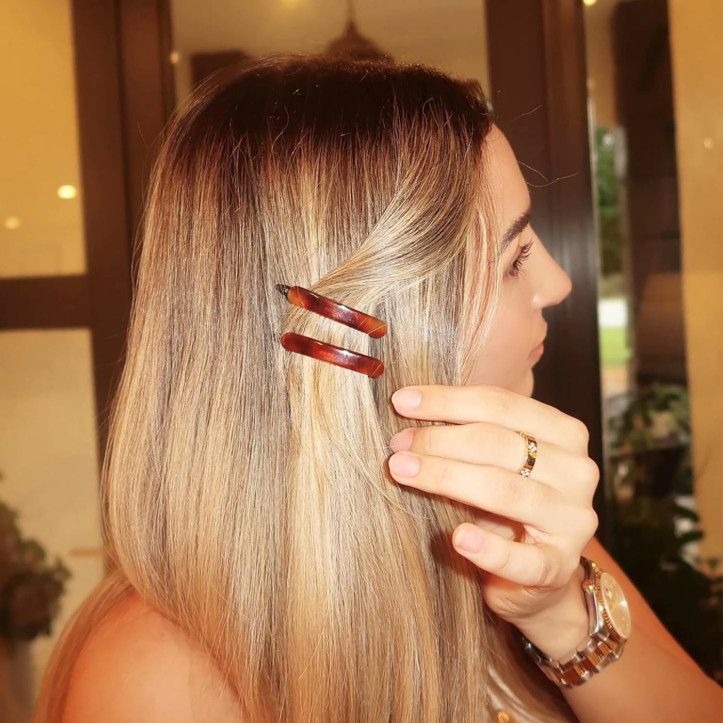 Camila Paris CP3376 French Hair Barrettes Clips for Women, Handmade, Girls Side Slide-in Barrette Clip, Hair Accessories for Women. Strong Hold No Slip Grip Fashion Durable Styling, Made in France