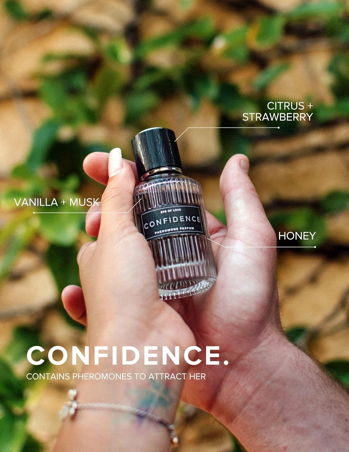 Eye of Love Confidence Pheromone Cologne for Men - Subtle Citrus Musk Perfume with Jasmine Honey & Vanilla - Long Lasting Plant-Based Scent for Daily Use - 50ml/1.6fl oz - Fragrances for Men