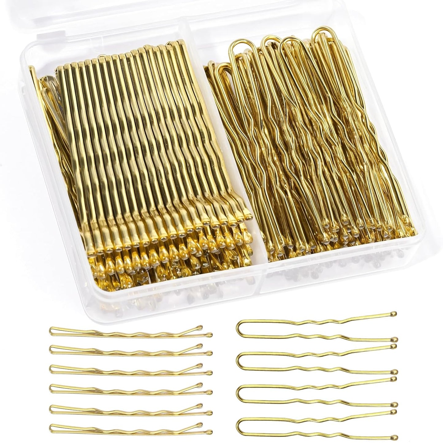 Teenitor 100Pcs Blonde Bobby Pins, Bobby Pins Blonde Gold Hair Pins, Gold Hair Pins for Women 2inch