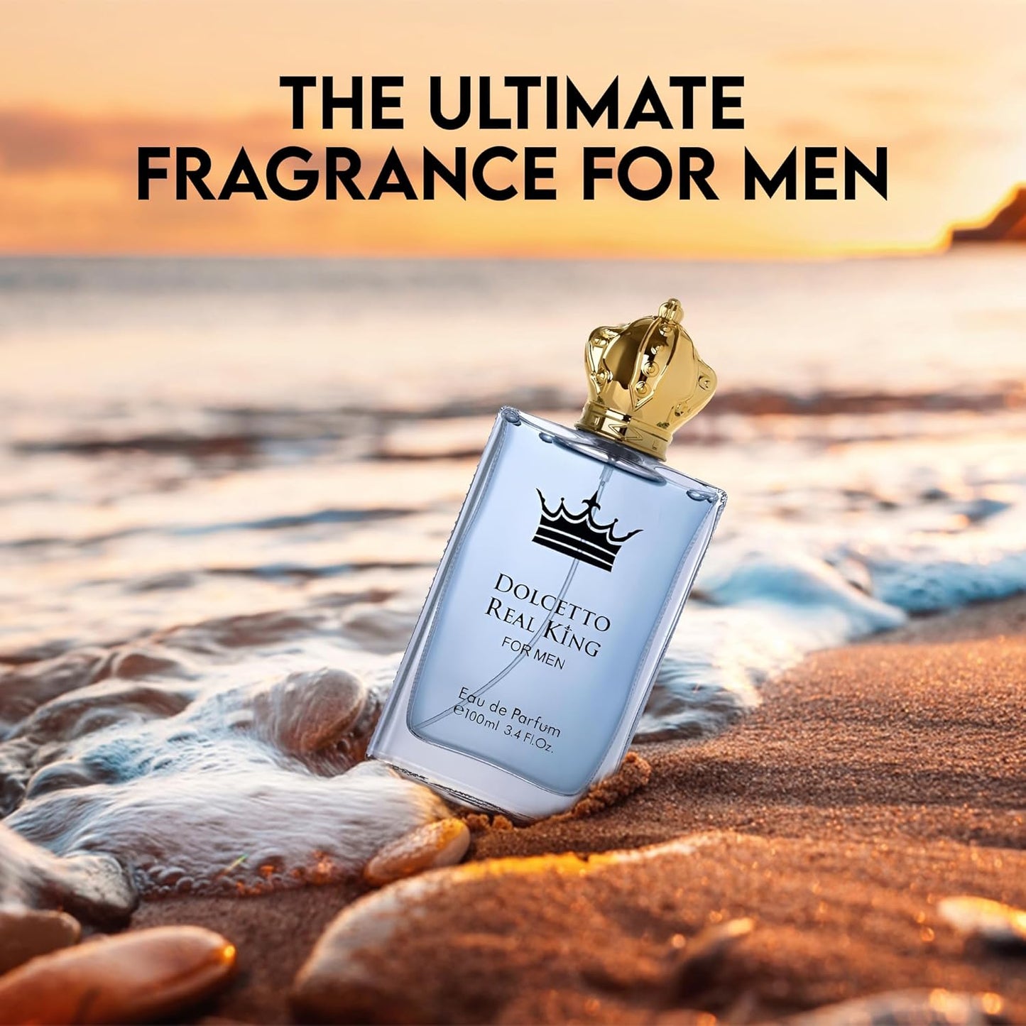 Perfume for Men Dolcetto Real King Eau de Toilette Natural Spray Men Cologne Masculine Scent 3.4 Fl Oz/100ML