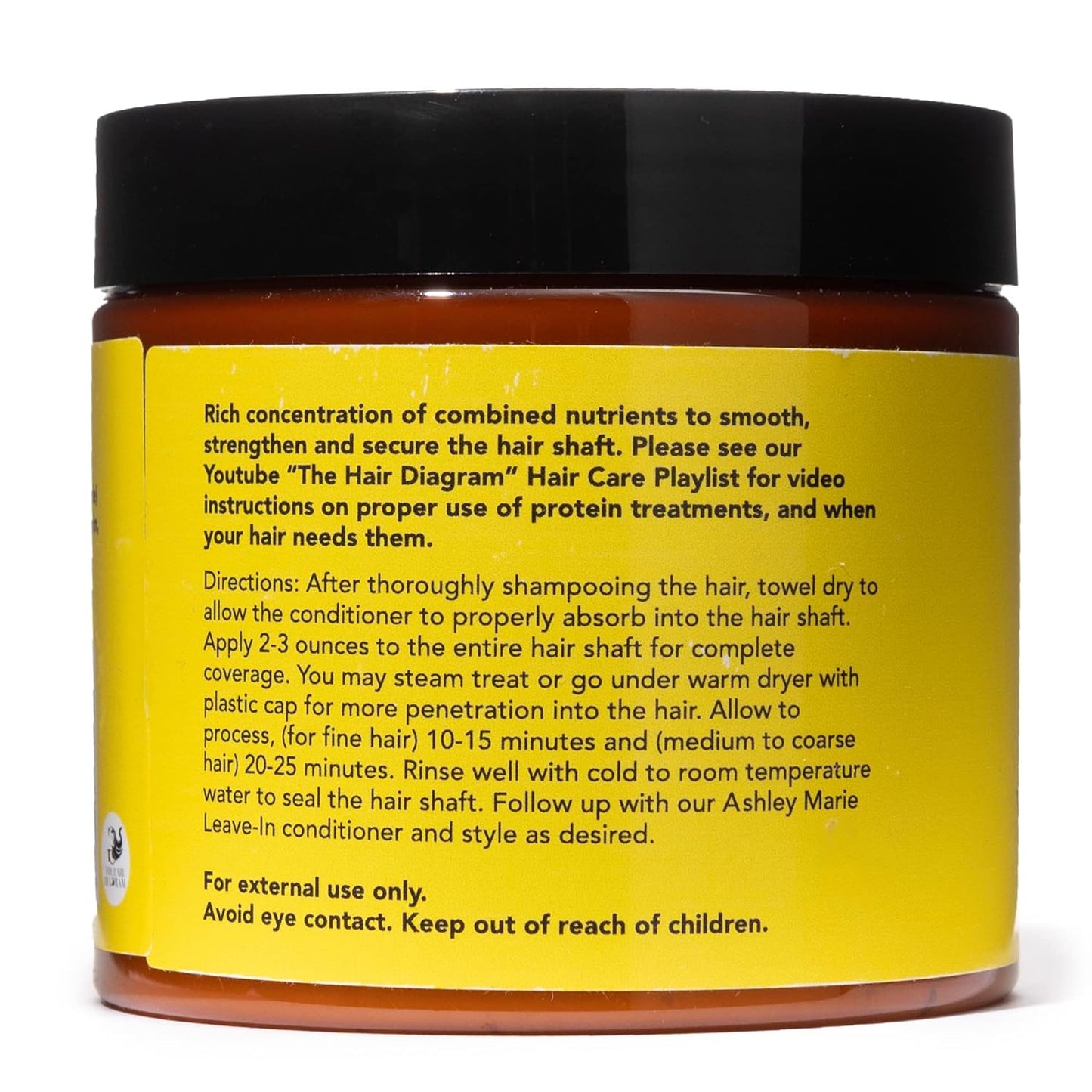 The Hair Diagram - Ashley Marie Protein Conditioner Treatment - Natural Strengthening Conditioner Enriched with Argan Oil & Hydrolyzed Wheat Protein - Color Safe - Paraben & Sulfate Free - 12oz