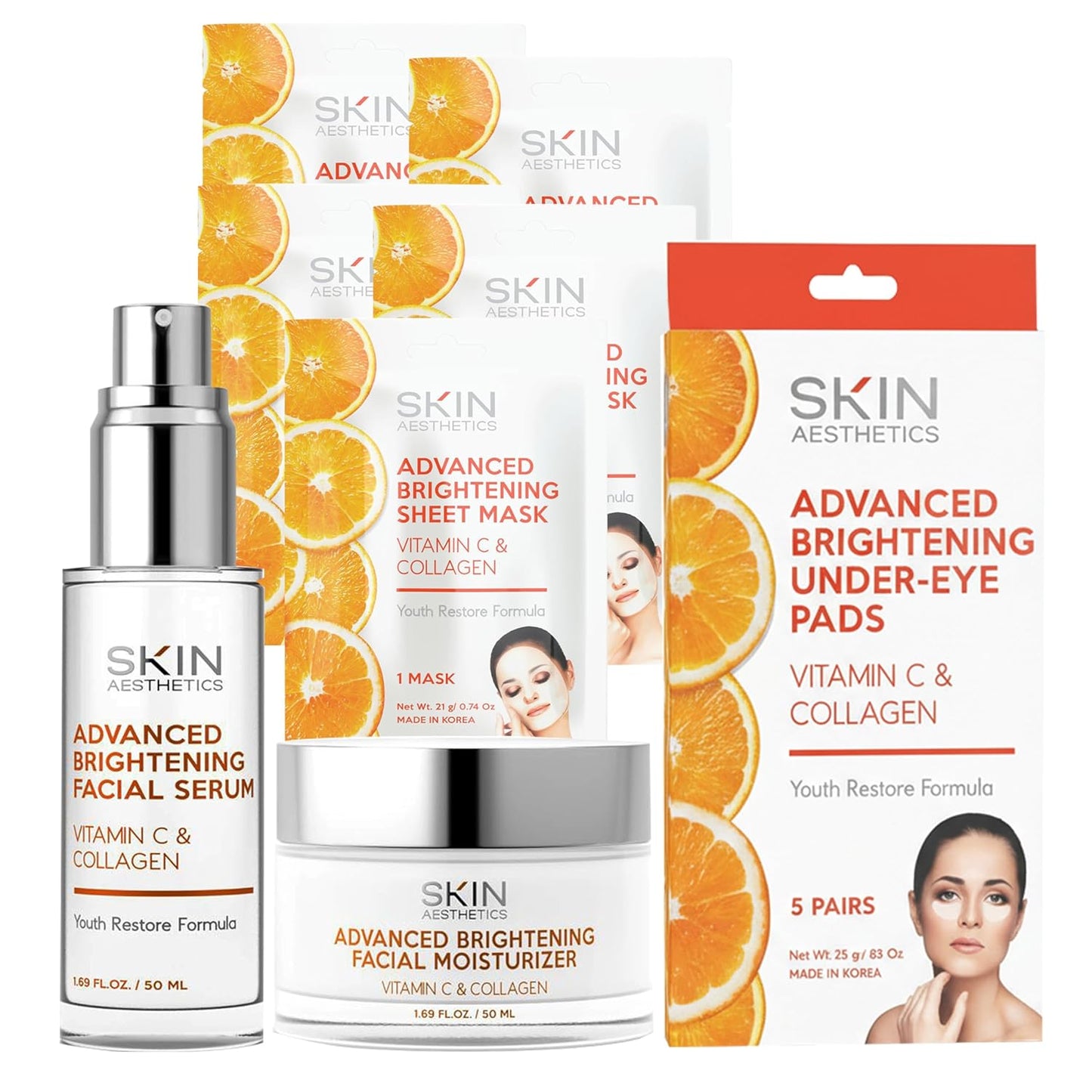 Vitamin C & Collagen Regimen - Anti-Aging, Collagen Boosting, Firming - Clean Beauty, Cruelty-Free Korean Skin Care for All Skin Types - Set of 4