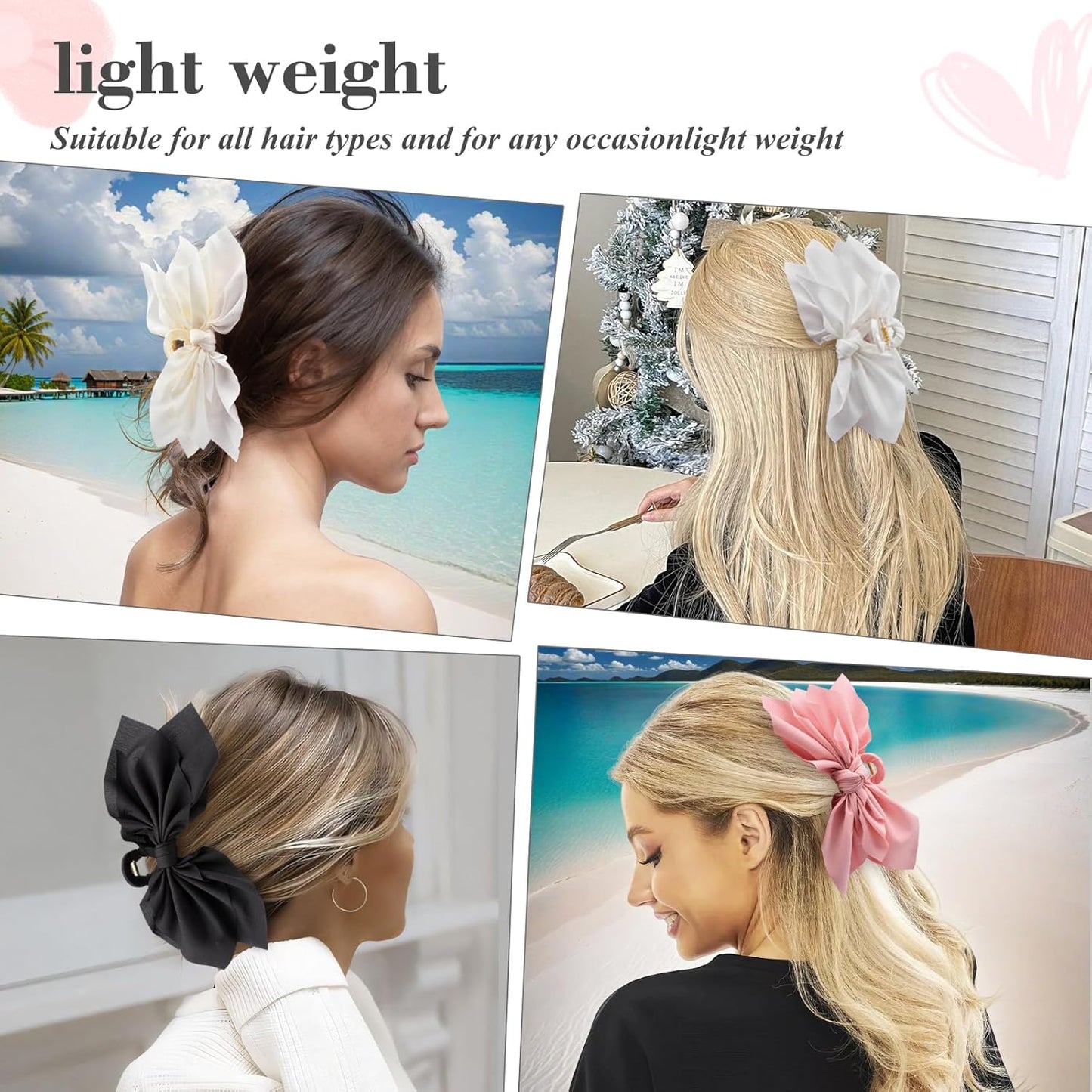Bow Claw Clips Bow Hair Clips 4PC Big Hair Bows for Women Butterfly Styling Large Hair Clips for Thick Hair for Girls Hair Accessories for Teen