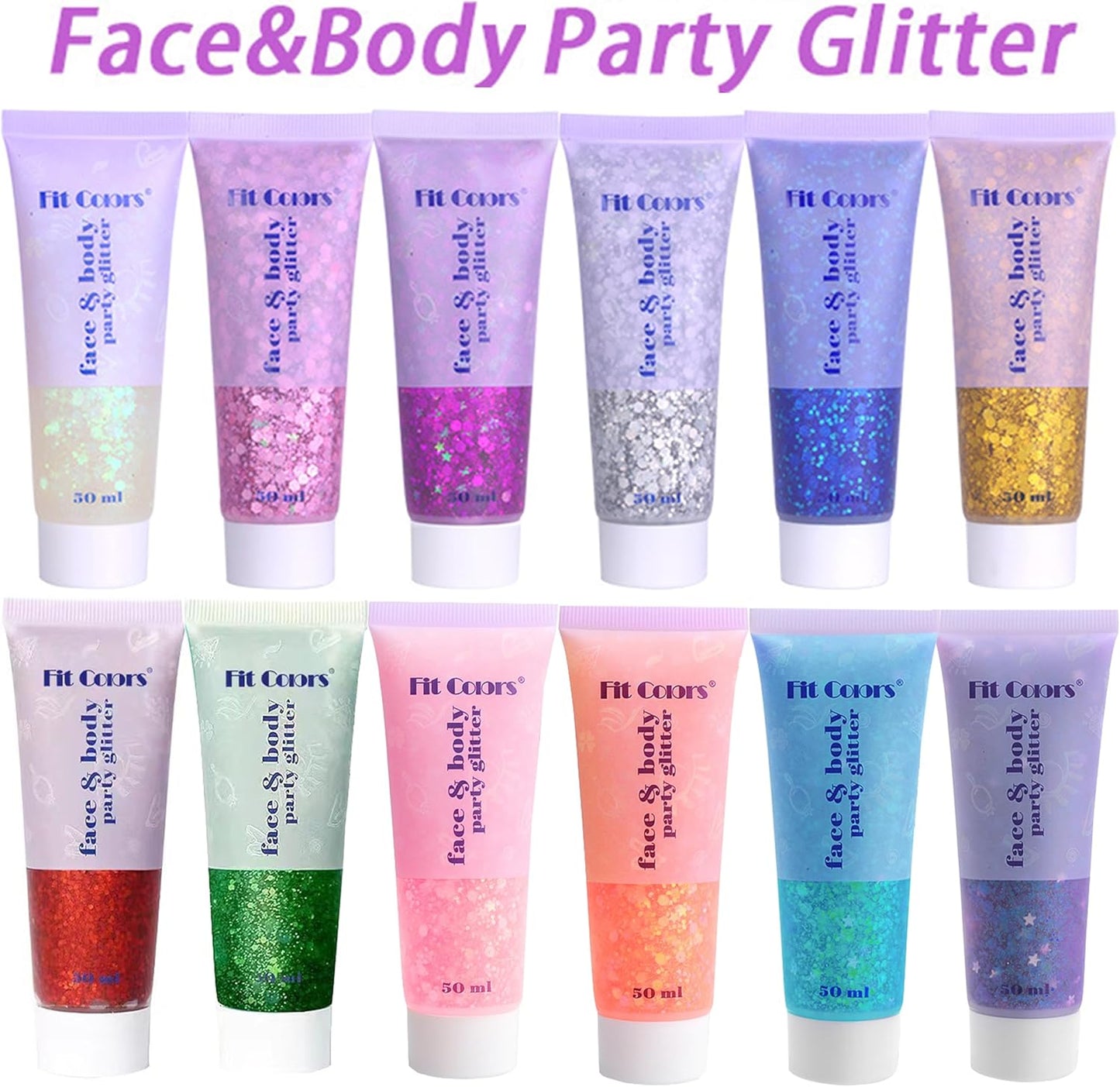 Light Blue Body Glitter, Mermaid Face Glitter Gel, Singer Concerts Music Festival Rave Accessories, Liquid Holographic Chunky Glitter Makeup for Lip Eye Hair Body