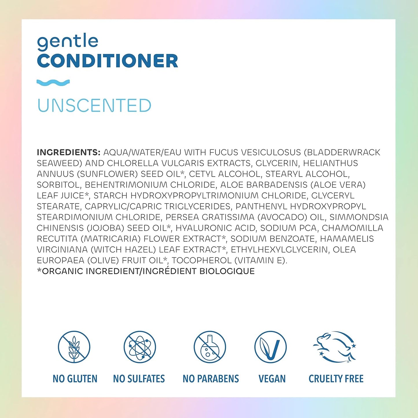 Seaweed Bath Co. Gentle Conditioner, Unscented, 12 Ounce, Sustainably Harvested Seaweed, Aloe, Argan Oil, for Sensitive Scalps