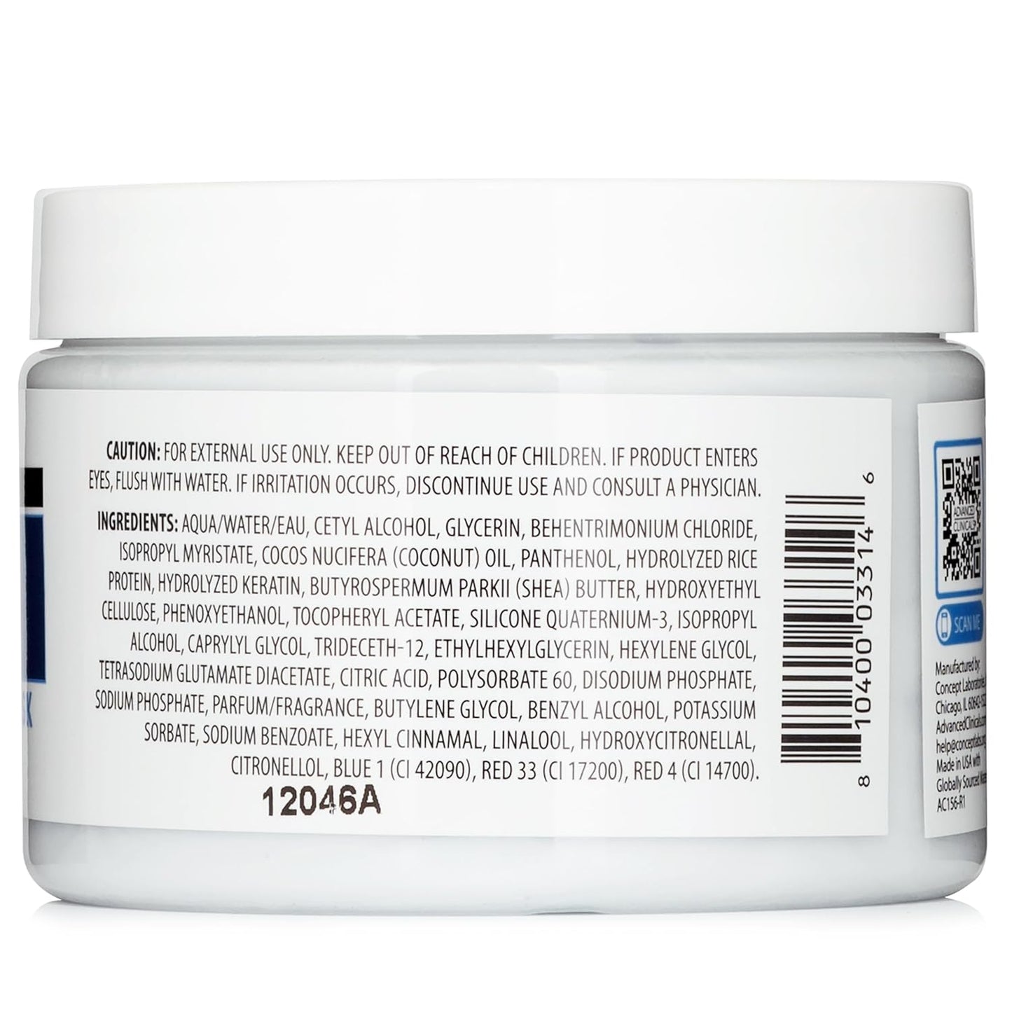 Advanced Clinicals Keratin Hair Mask Treatment, 12 Fl Oz (2-Pack), For Color Treated Hair, Detoxifying + Fortifying Repair Conditioner with Shea Butter, Helps Strengthen Broken Hair