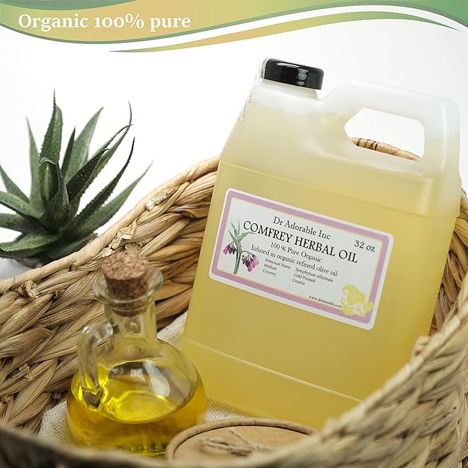 Dr Adorable - 32 oz - Comfrey Herbal Oil - Infused 100% Pure Natural Organic