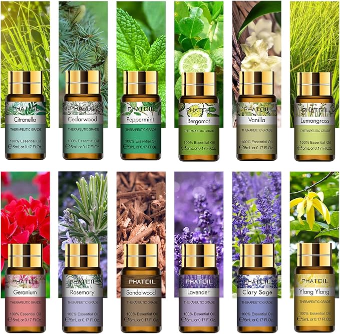 Premium Essential Oils Set, Pure Aromatherapy Oils Gift Set -15 Pack/5ml for Relaxation, Diffuser, Humidifier, Home, Office, Yoga