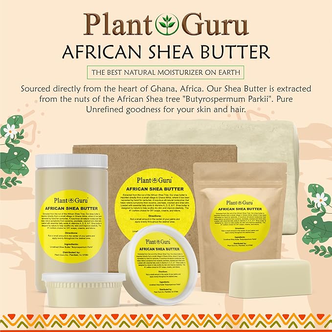 Raw African Shea Butter 32 oz. (2 Pack) Bulk 100% Pure Natural Unrefined IVORY - Ideal Moisturizer For Dry Skin, Body, Face And Hair Growth. Great For DIY Soap and Lip balm Making.